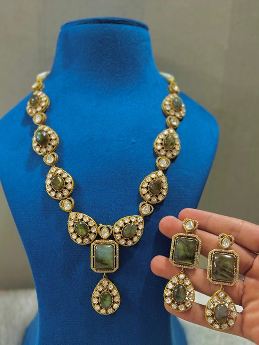Ishhaara Doublet Stone Studded Long Necklace