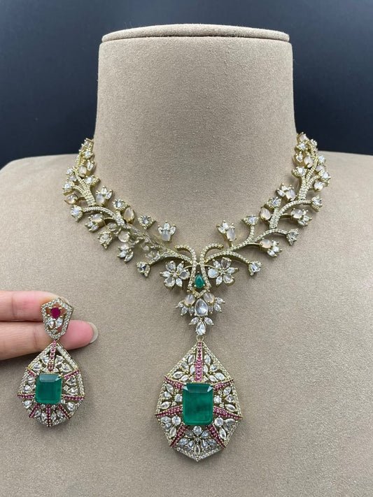 Ishhaara Exquisite Stone Studded Choker Necklace Set