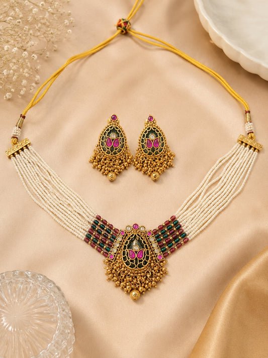 Ishhaara Heritage Meenakari Choker Necklace