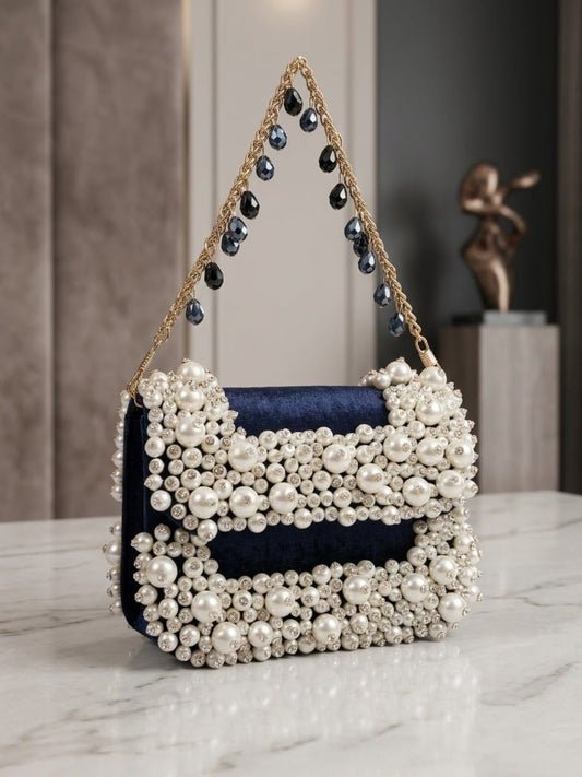 Ishhaara Midnight Pearl Flap Bag
