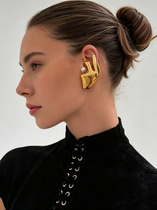 Ishhaara Single Sided Hand Shaped Earcuff Earrings